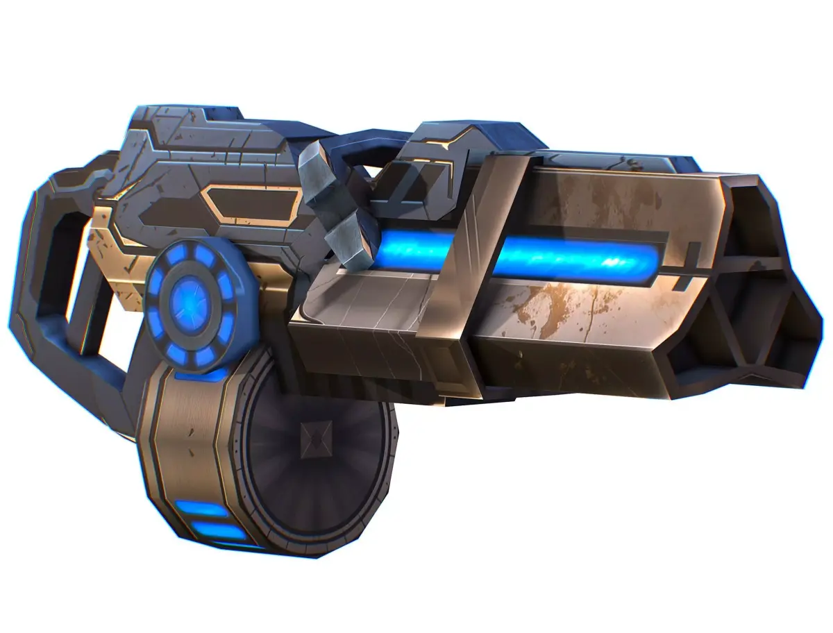 LowPoly Sci-Fi Assault Heavy Machine Gun Low-poly 3D model purchase
