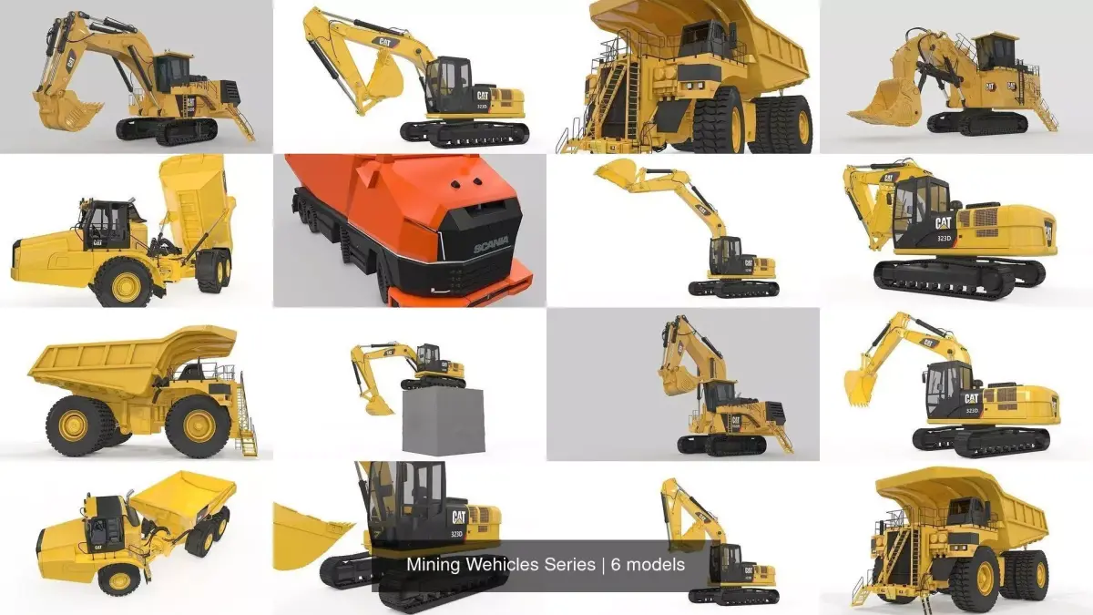 Mining Wehicles Series 3D Model Pack