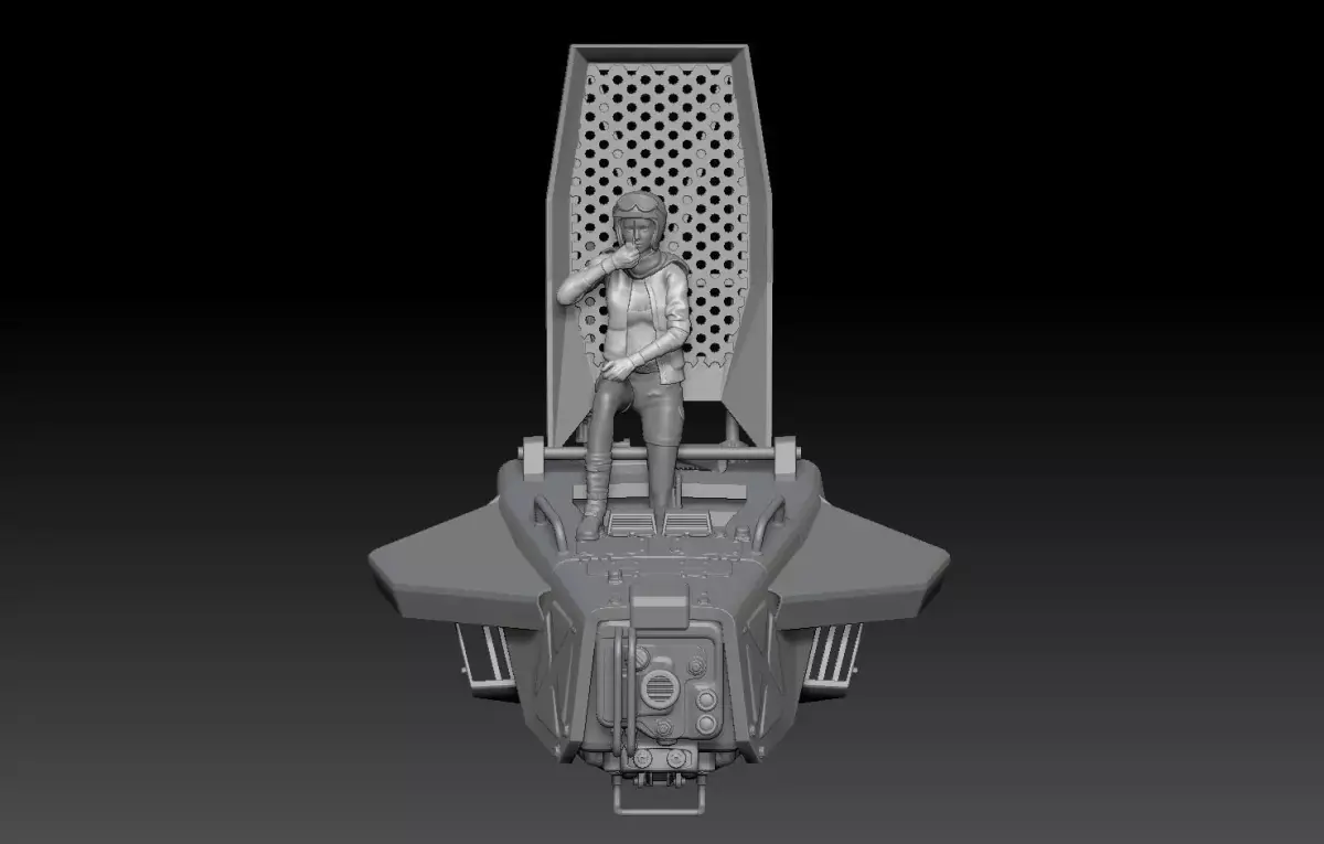 APOCALYPSE GARAGE MECHA MILITARY GIRL 2 3D print model