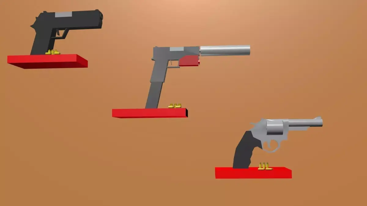 Armas low Poli Low-poly 3D model