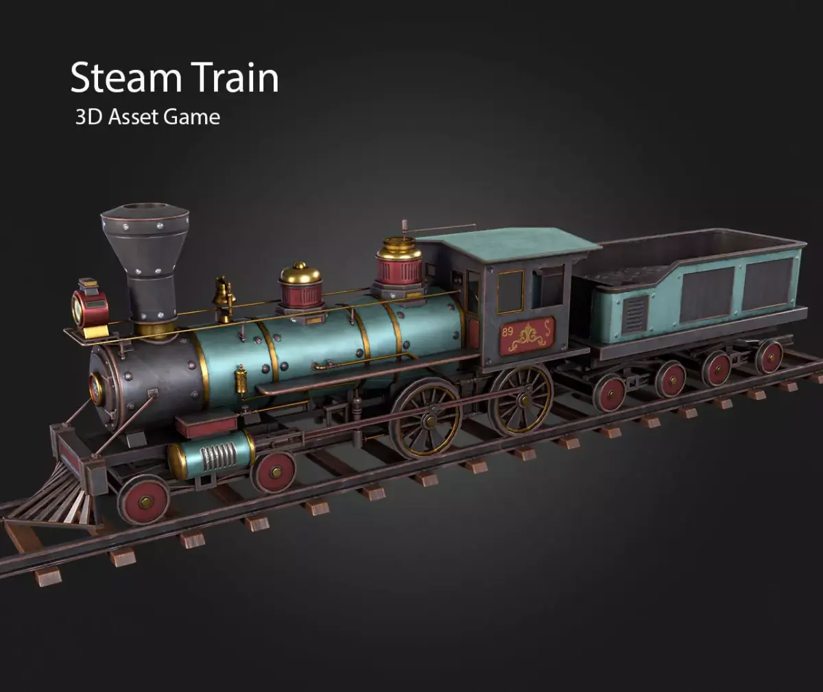 Steam Train Low-poly 3D model purchase