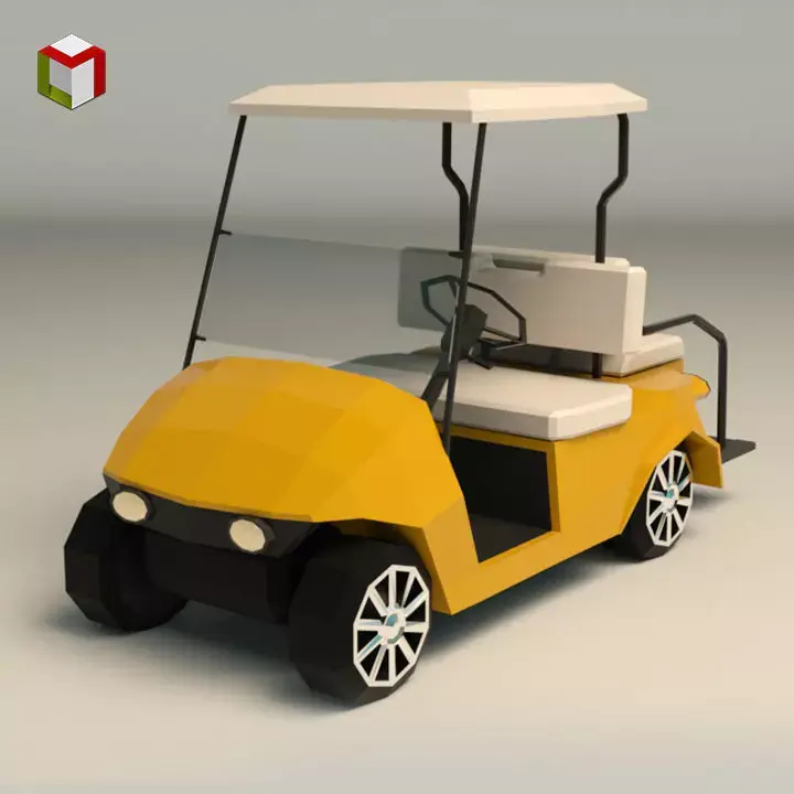 Low Poly Golf Cart Low-poly 3D model