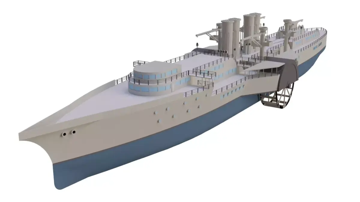 PASSENGER STEAMSHIP Low-poly Low-poly 3D model