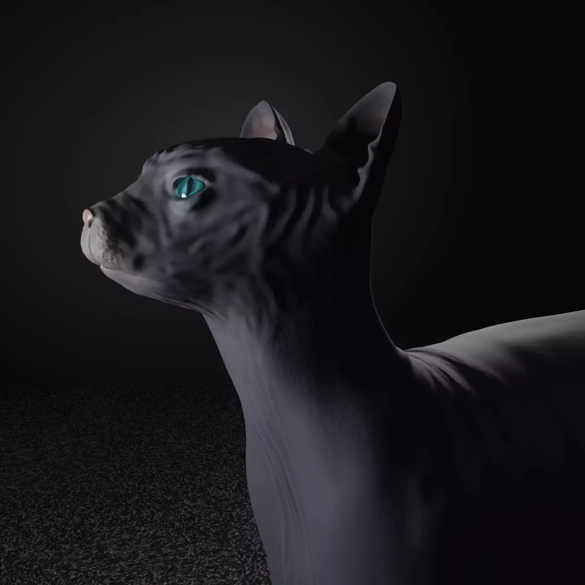 Egyptian Sphynx Cat  LowPoly GameReady Low-poly 3D model