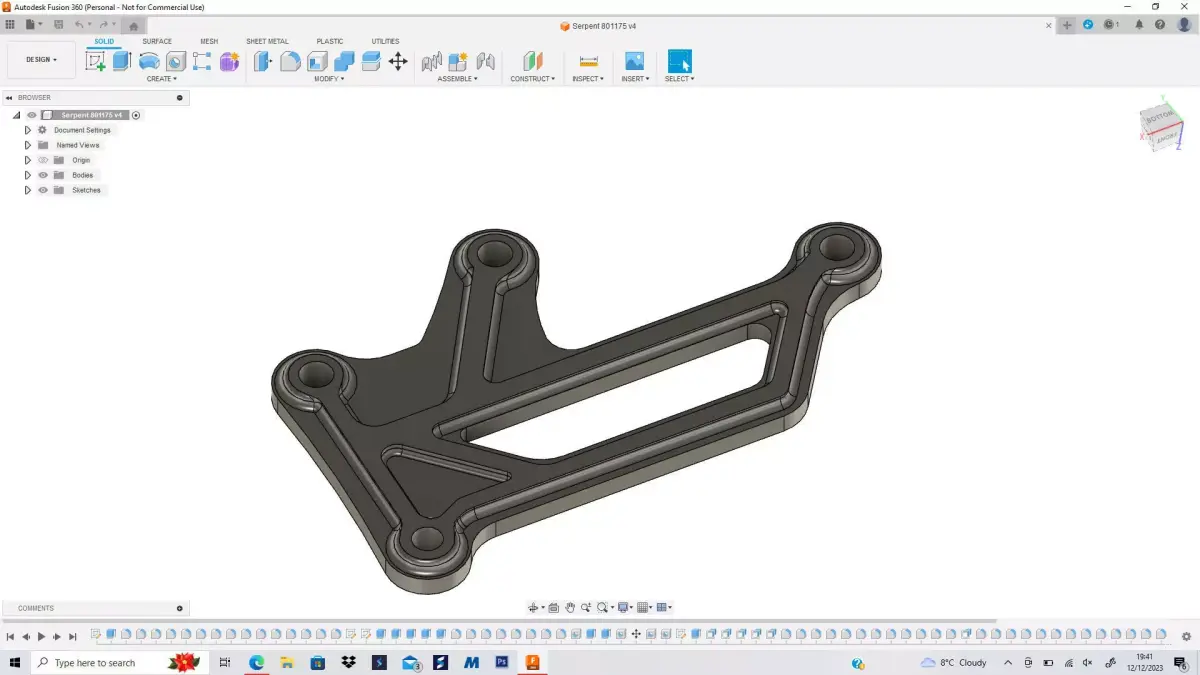 Serpent S705 Radio Tray Part 801175 3D print model