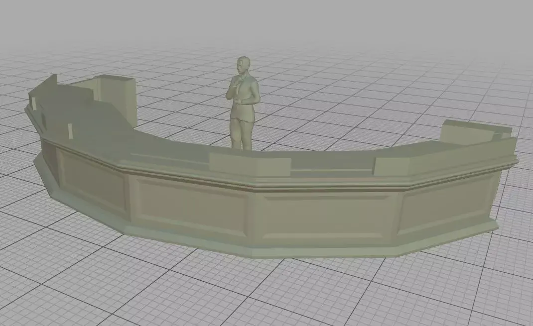 HO Scale Circular Reception Desk Free 3D print model