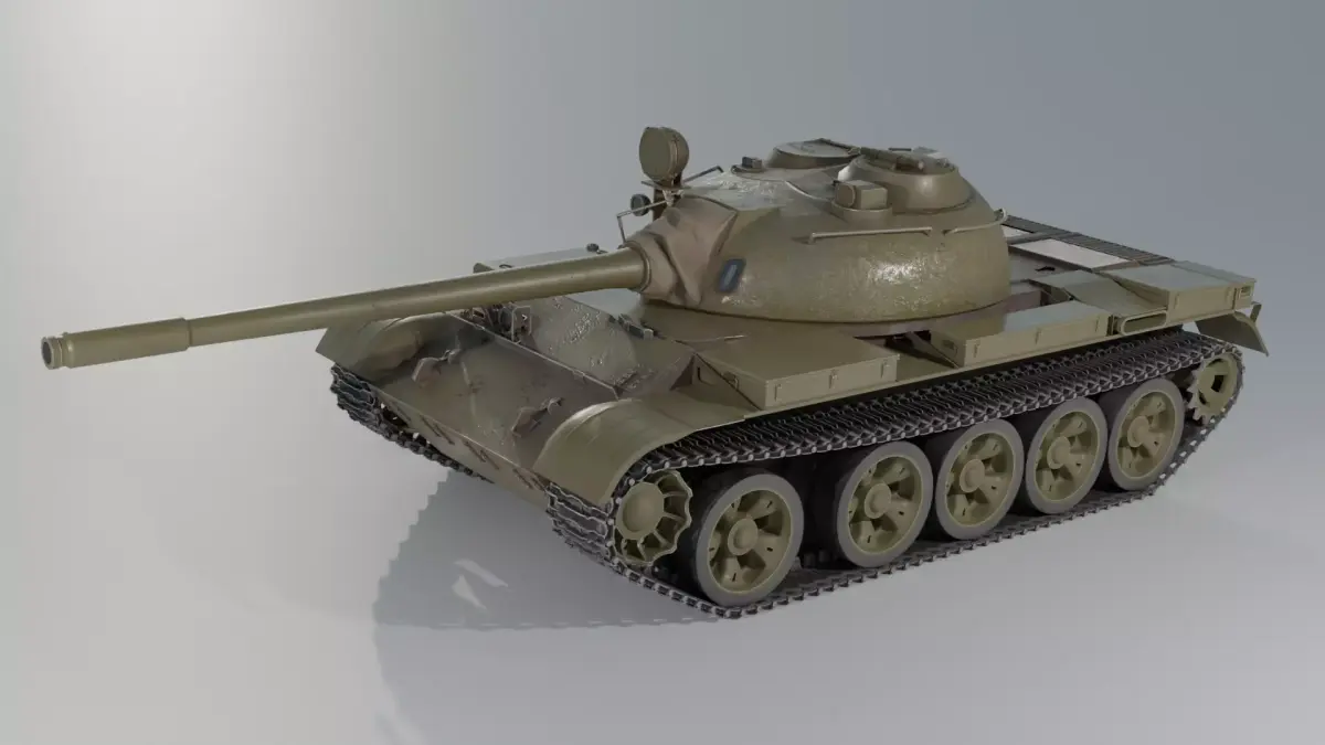 T 55 soviet main battle tank T-55A 3D model