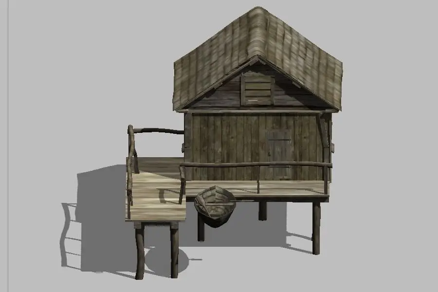 FishermanHouse wooden house 3D model