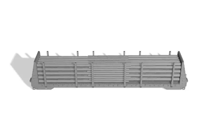 HO Greenville 60 FS43 FS44 Bulkhead Flatcar Utility Pole Load 3D print model
