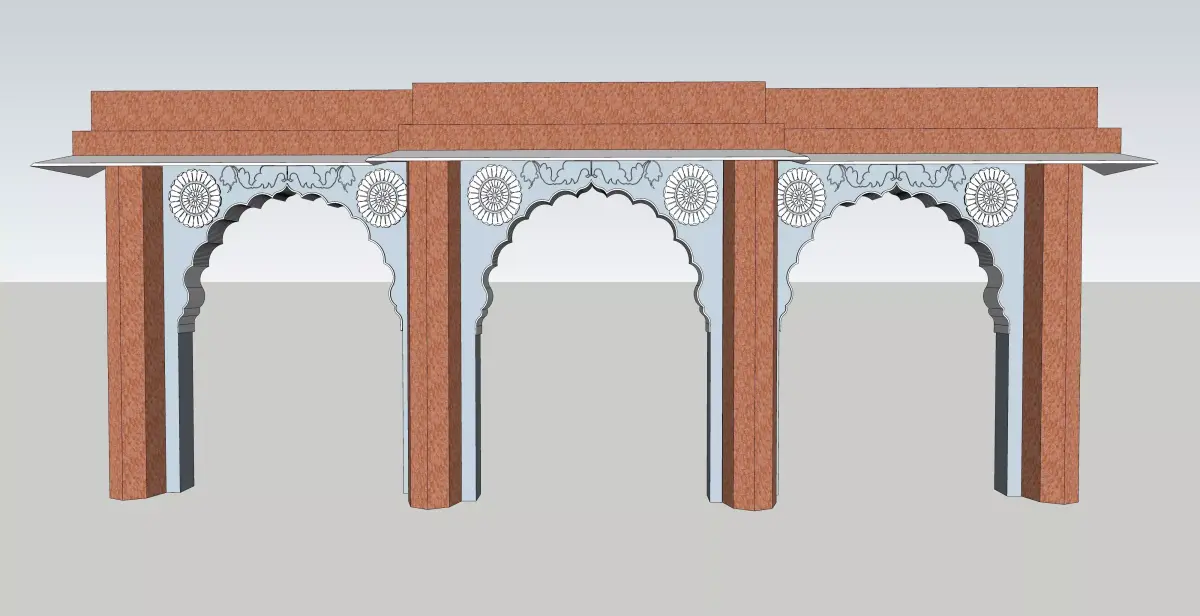indian jodhpuri stone arch 3d moda 3D model