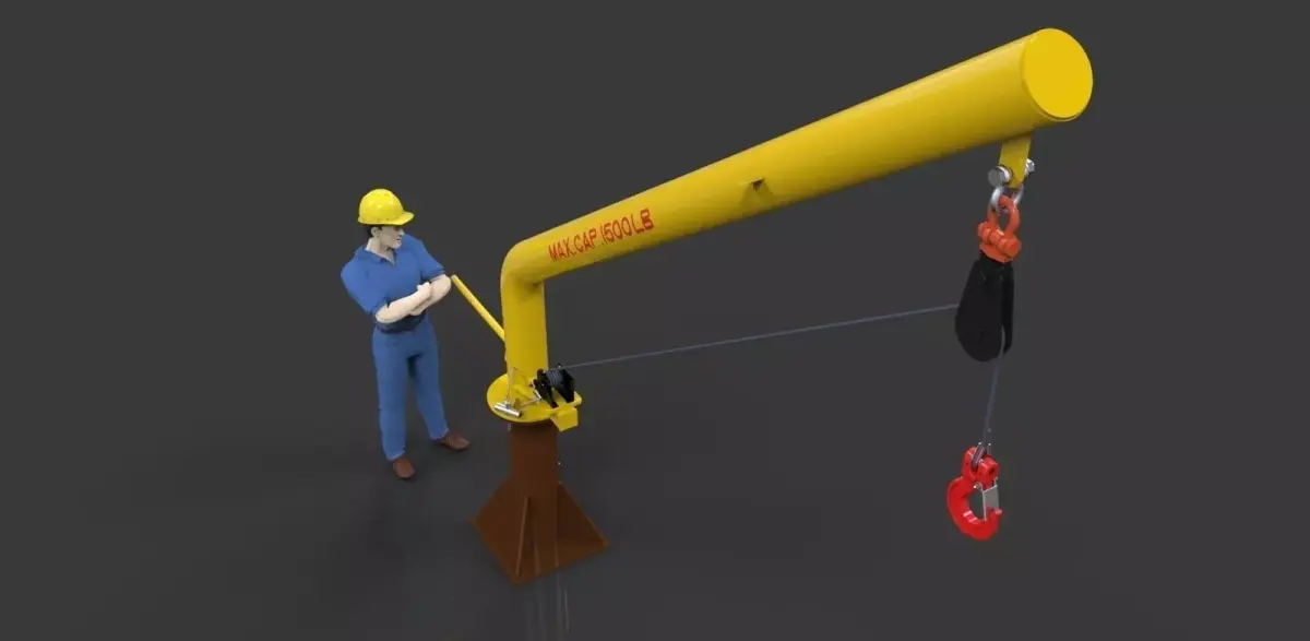Davit crane 1500 Free 3D model