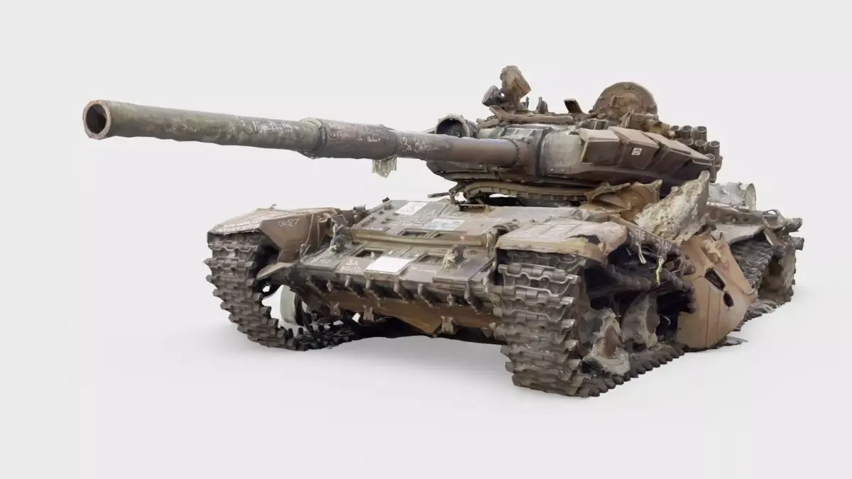 Russian T-90 tank destroyed by Ukrainian army 3D model purchase