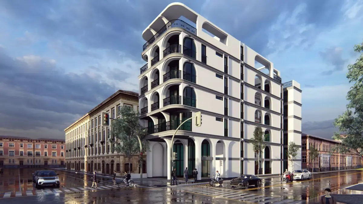 Classic stone facade-Building Classic Facade Element  3D model