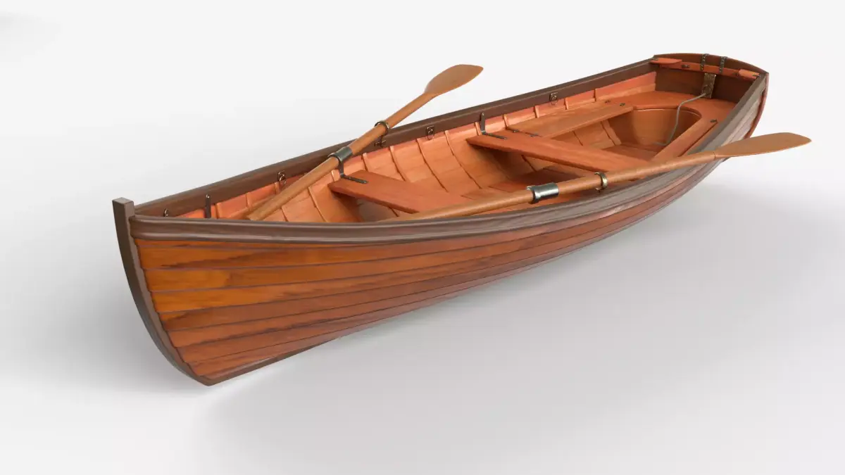 wooden boat 3D model