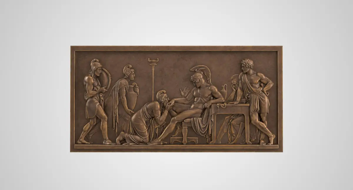 Bronze Relief Priam Pleads Achilles 3D model