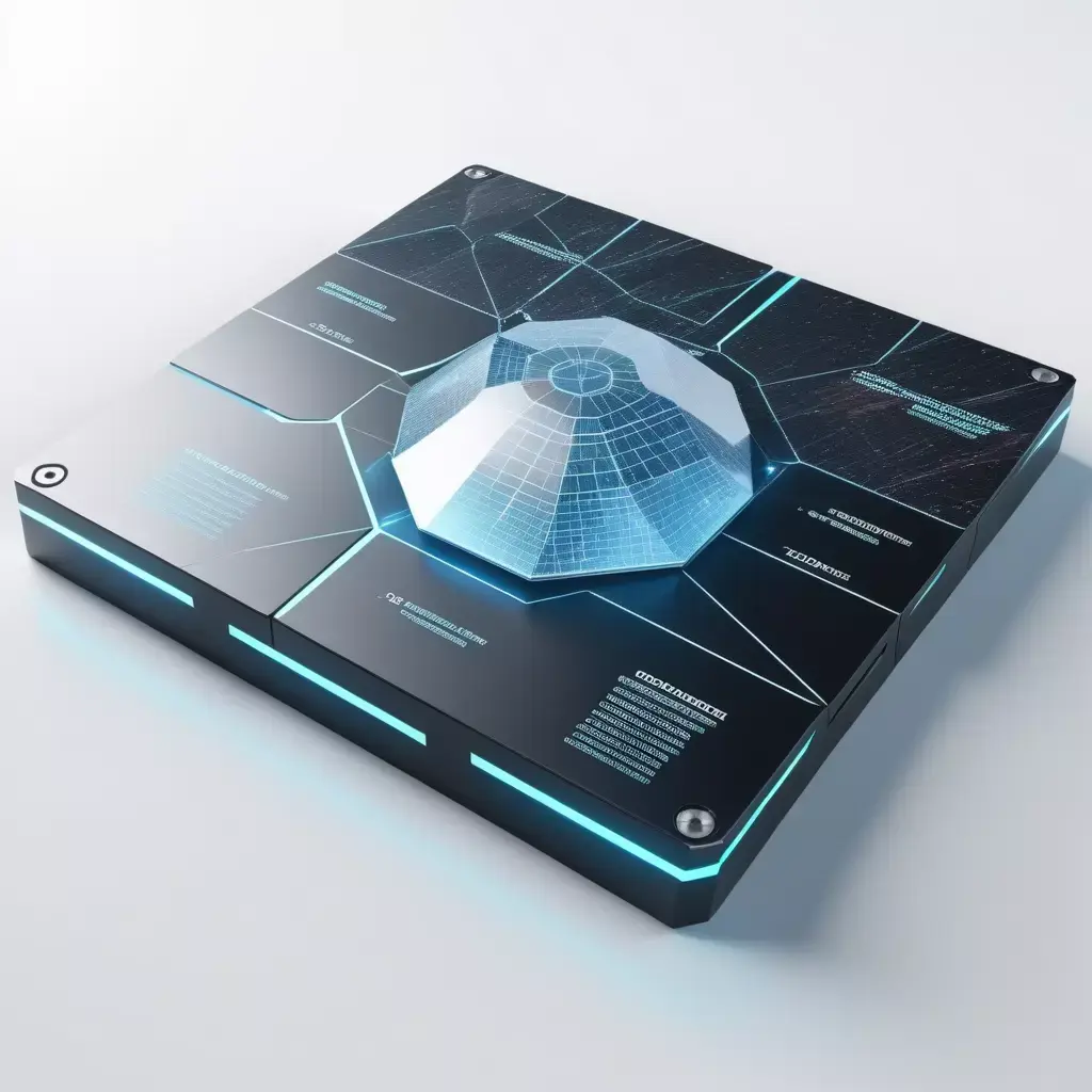 Futuristic DataSlate Holographic Cracks 3D model