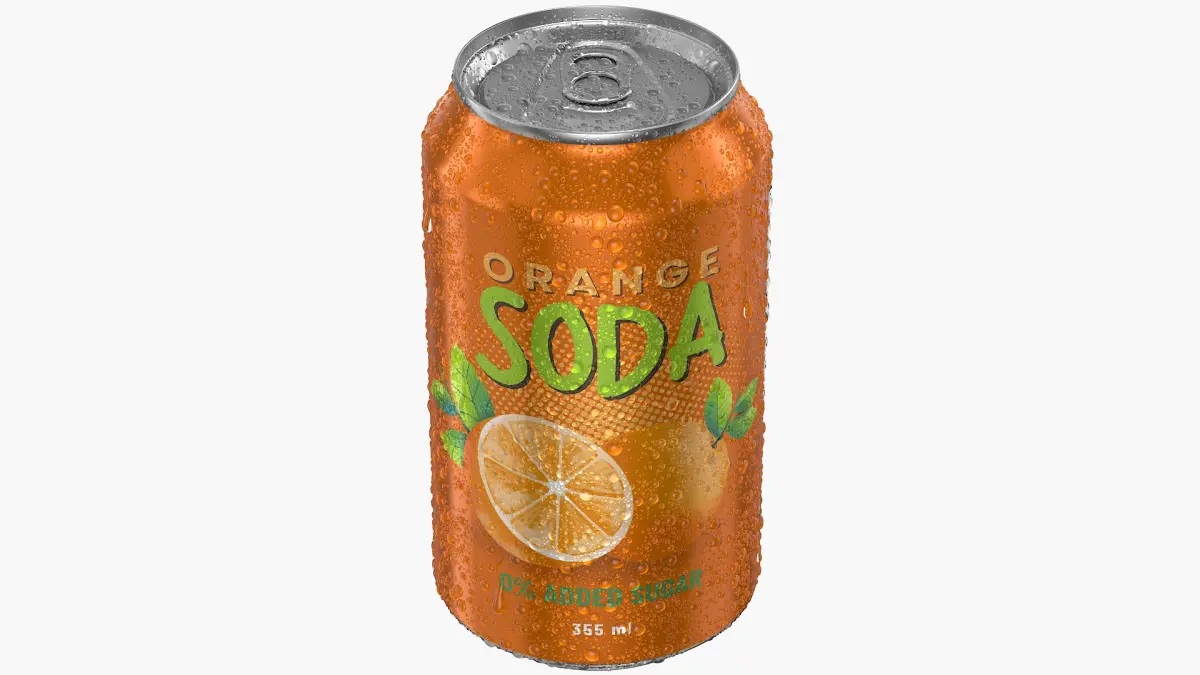 Standard Soda Can With Droplets 355ml 3D model