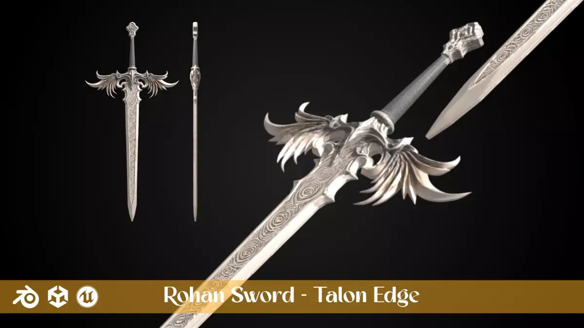 Stylized Rohan Sword - Talon Edge - Game Ready 3D model