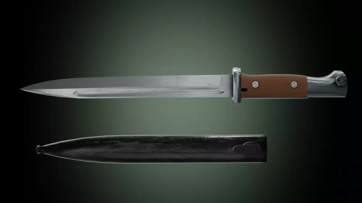 k98 bayonet Low-poly 3D model