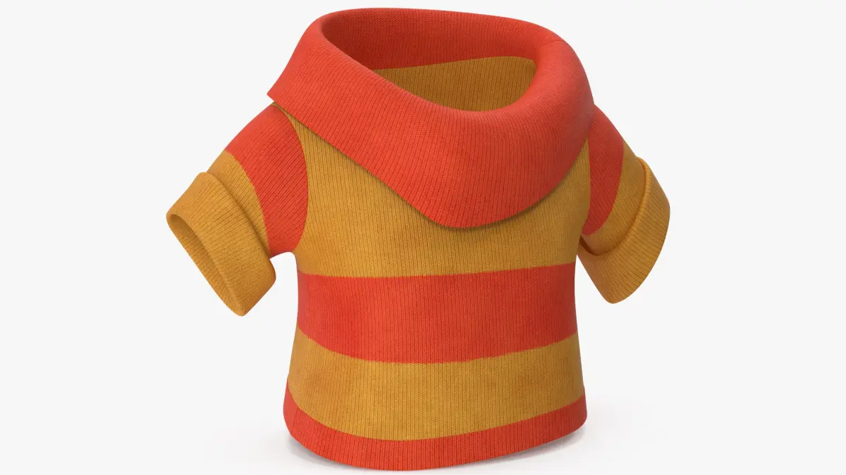 Cartoon Short Sleeve Sweater Orange 3D model
