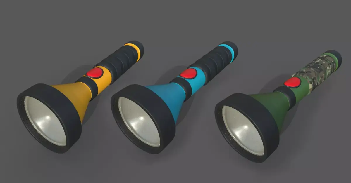 Flashlight Low-poly 3D model 19