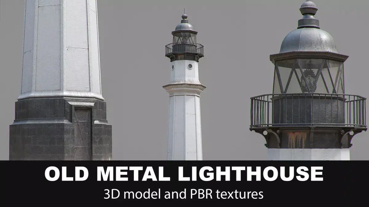 Old Metal Lighthouse 3D model