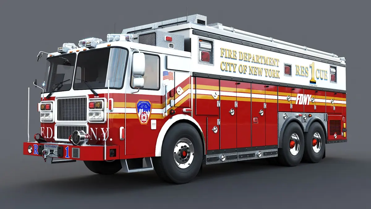 Fire Truck FDNY Rescue 1 3D model