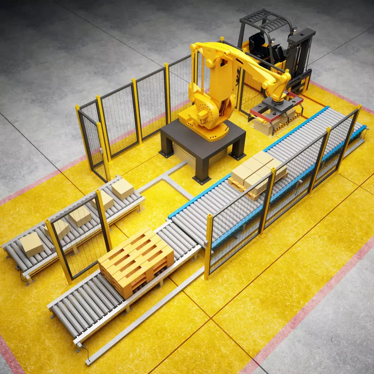 Palletizing Cell Scene 3D model