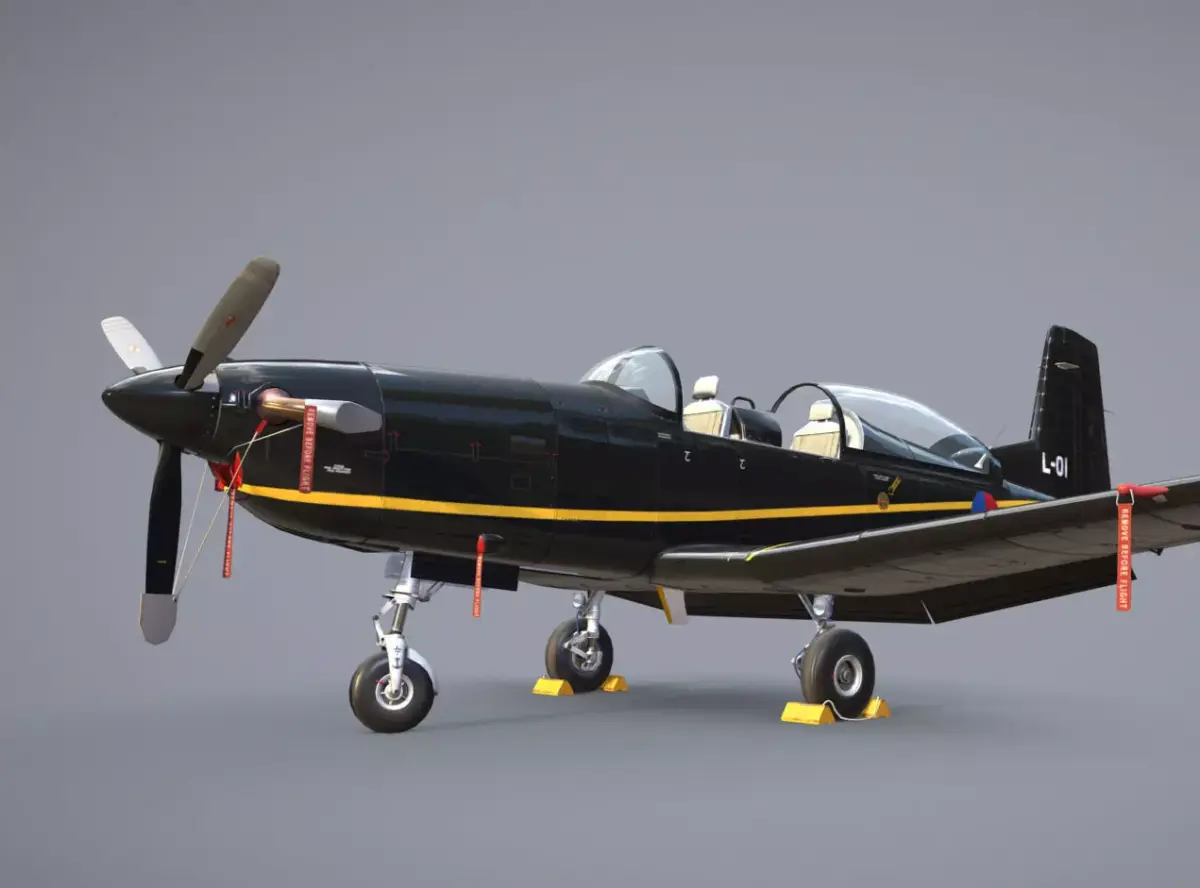 Pilatus PC-7 Mk-I HLBlack Low-poly 3D model