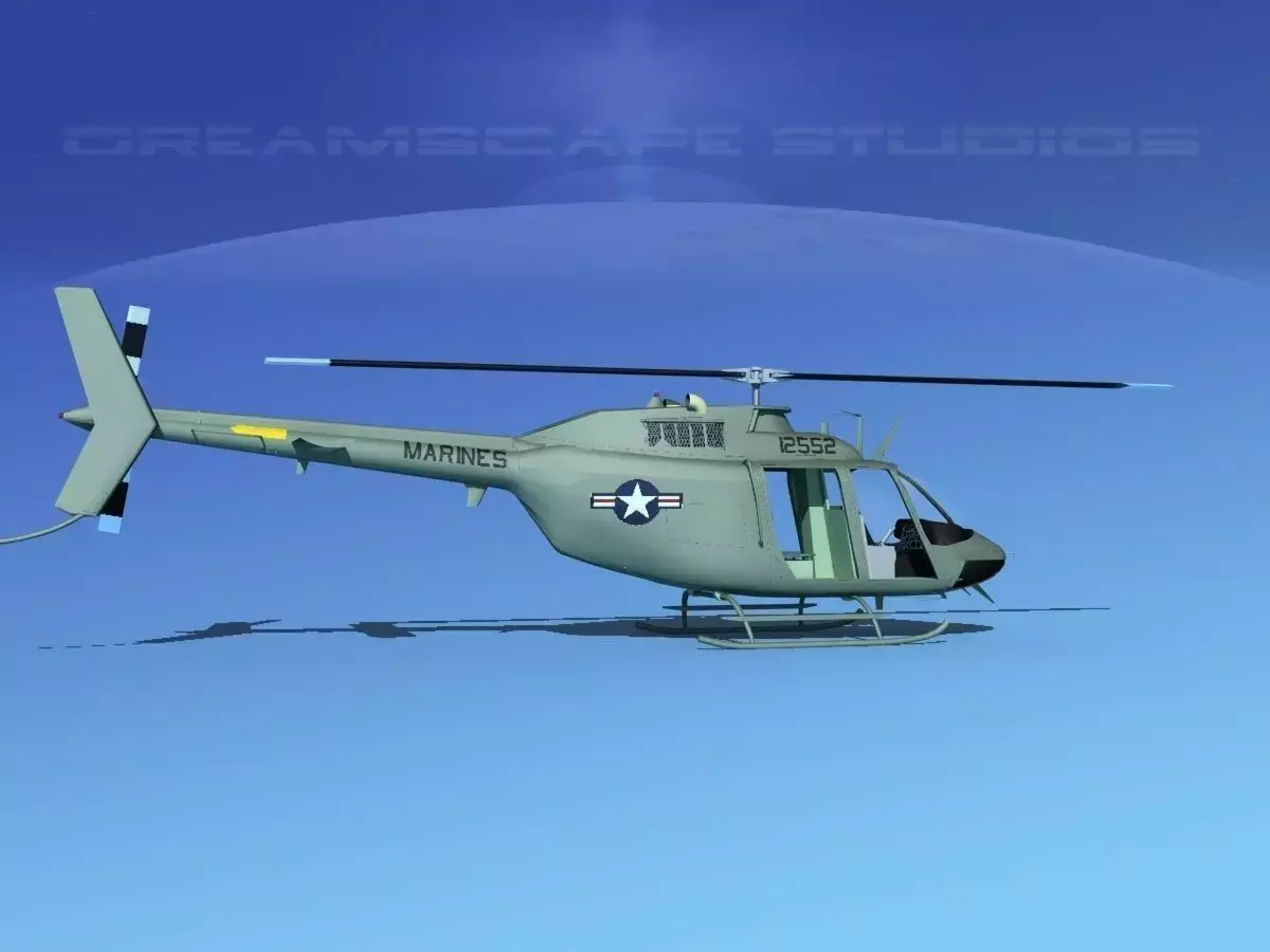 Bell OH-58B US Marines 3D model
