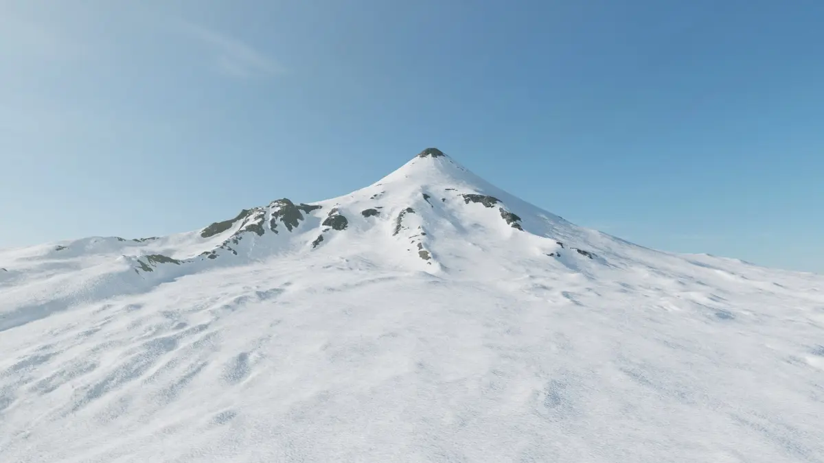 Iconic snowy volcano 3D model