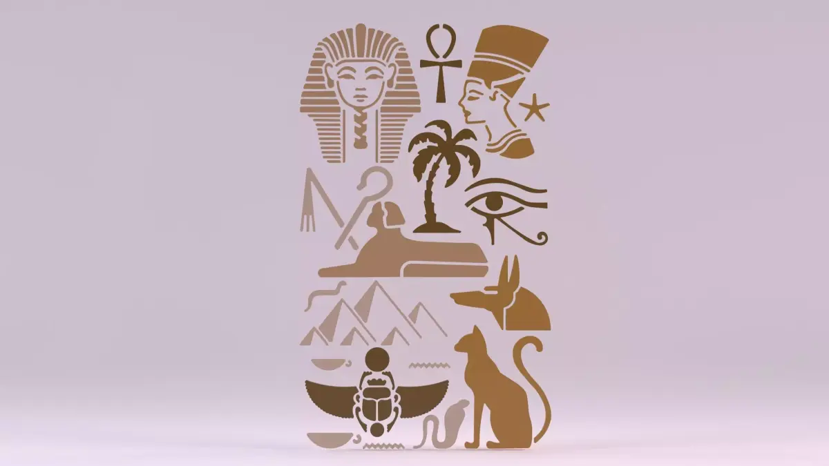 Egyptian Symbols - 018 Low-poly 3D model