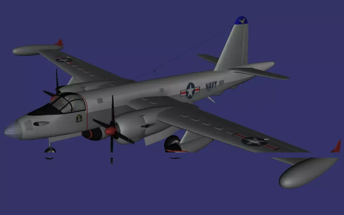 Lockheed P2V Neptune Low-poly 3D model