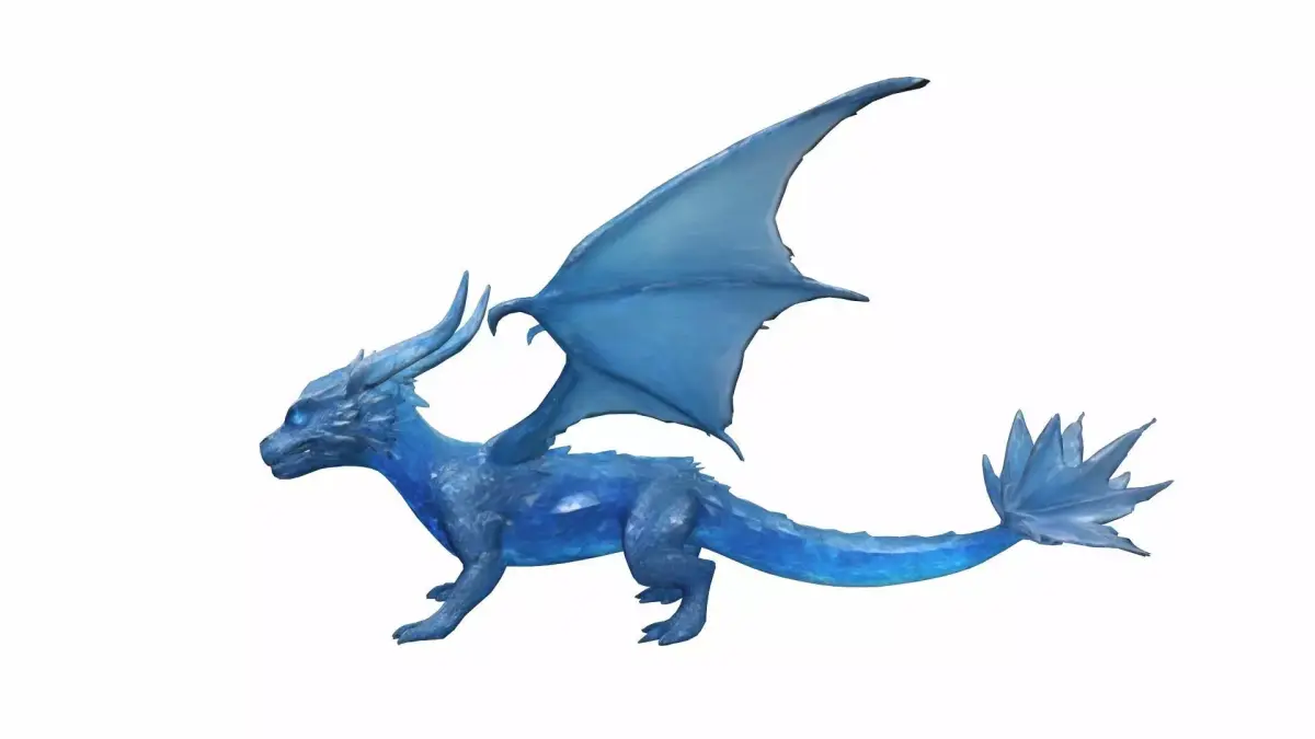 Flying Dragon Made Out Of Glacial Blue Crystals 3D model