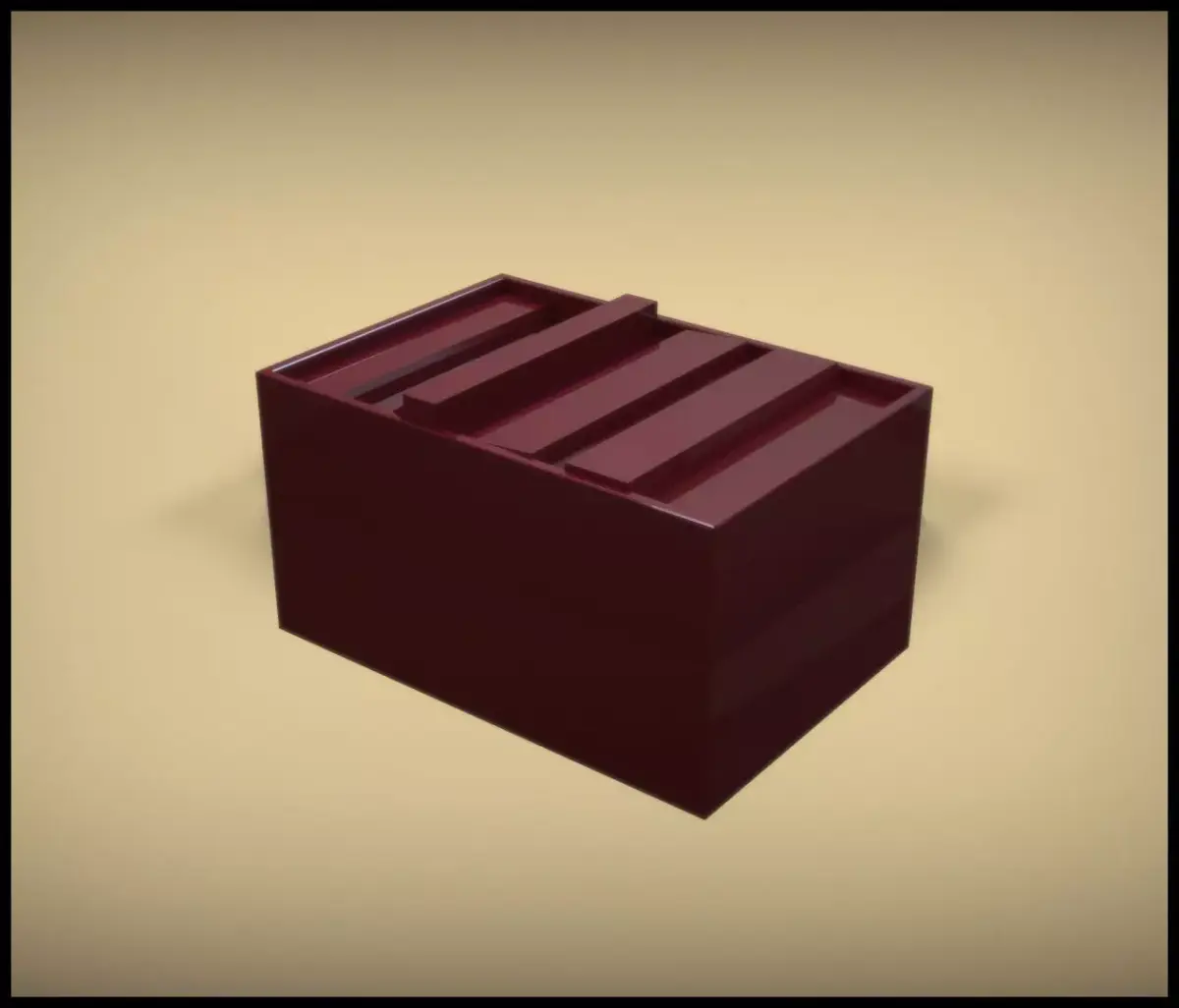 Container maroon box 3D model