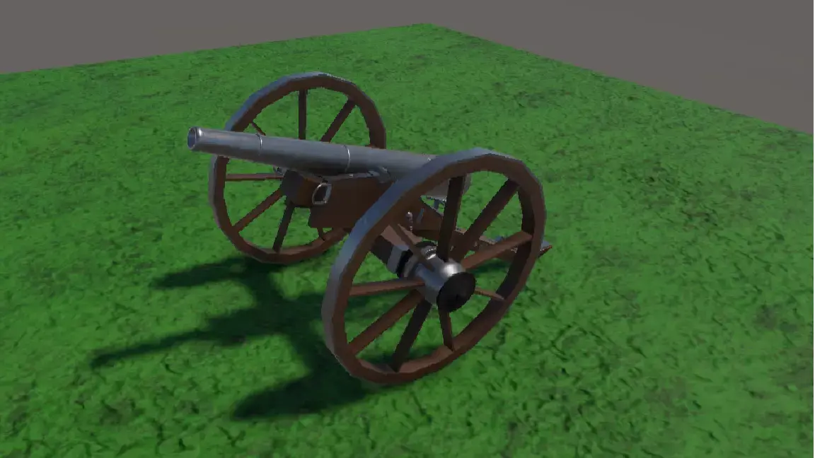 1860 12 Pounder Civil War Cannon Low-poly 3D model
