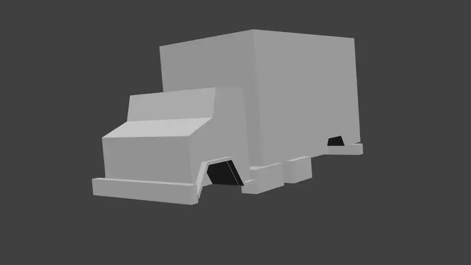 Small Transport Truck Body 01 - Ultra Low Poly Low-poly 3D model