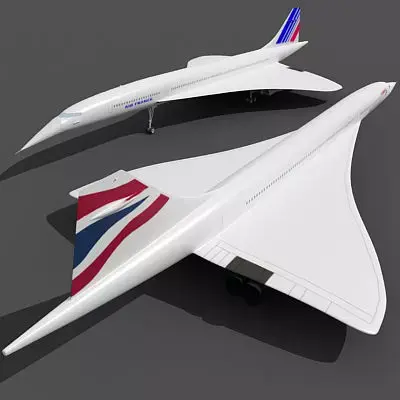 Concorde Aircraft with Textures 3D model