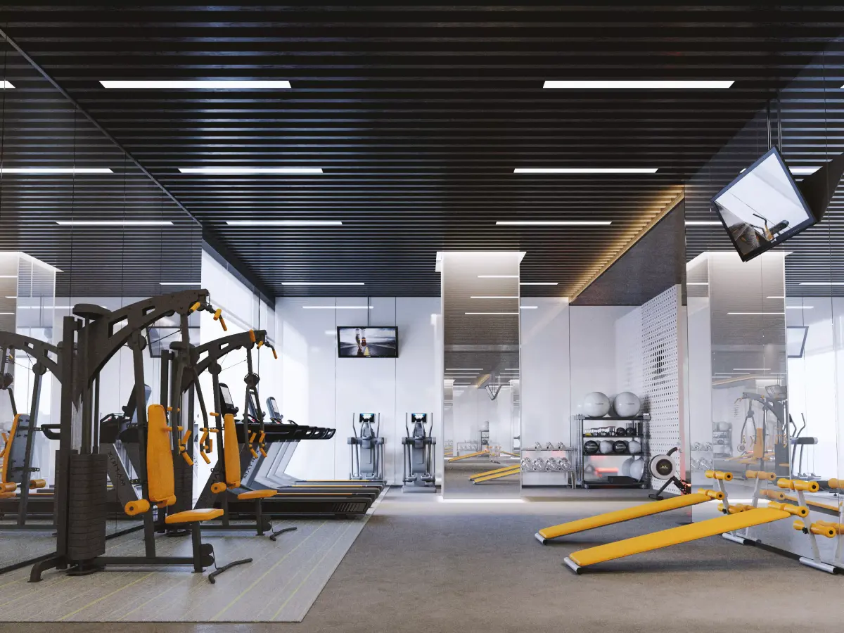 GYM model room with equipment 3D model