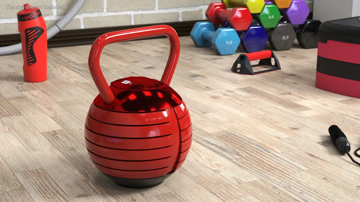 Adjustable Kettlebell Red 3D model
