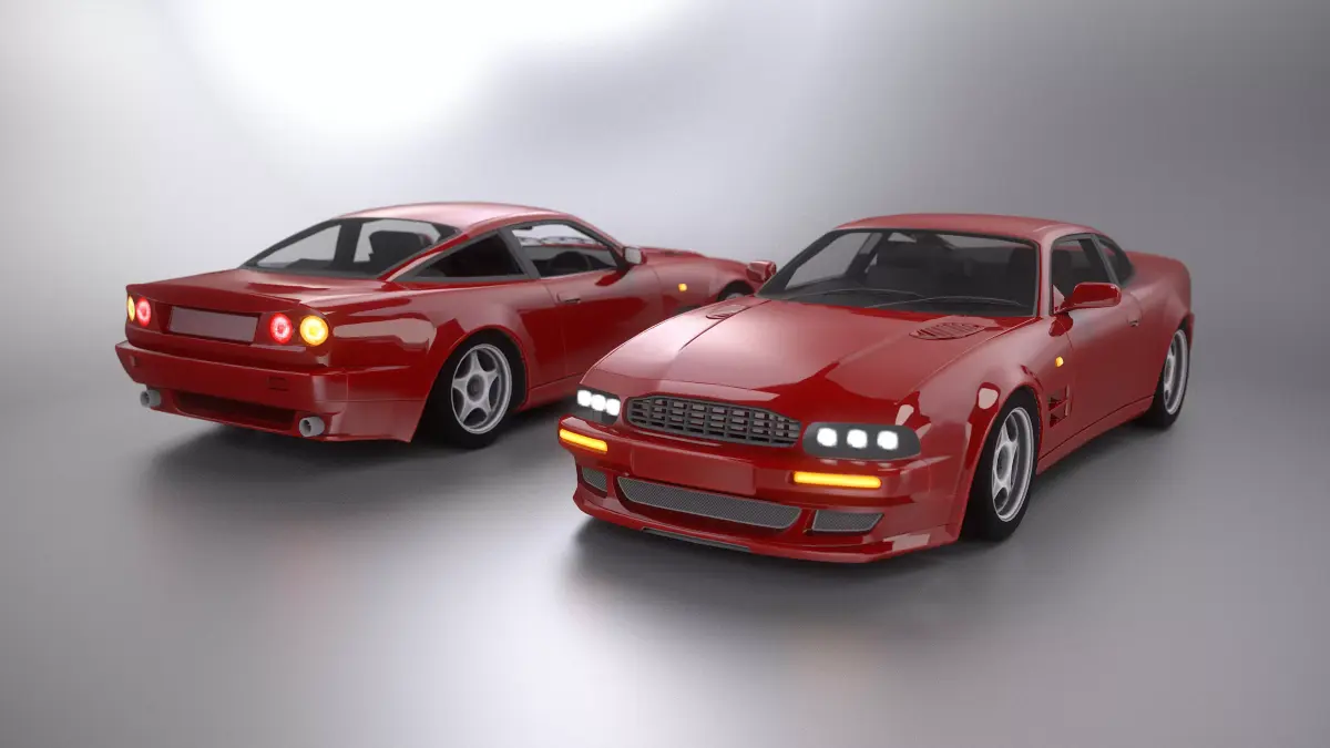 Vintage British GT Supercar - Game Ready Mid-poly 4 LODs Low-poly 3D model