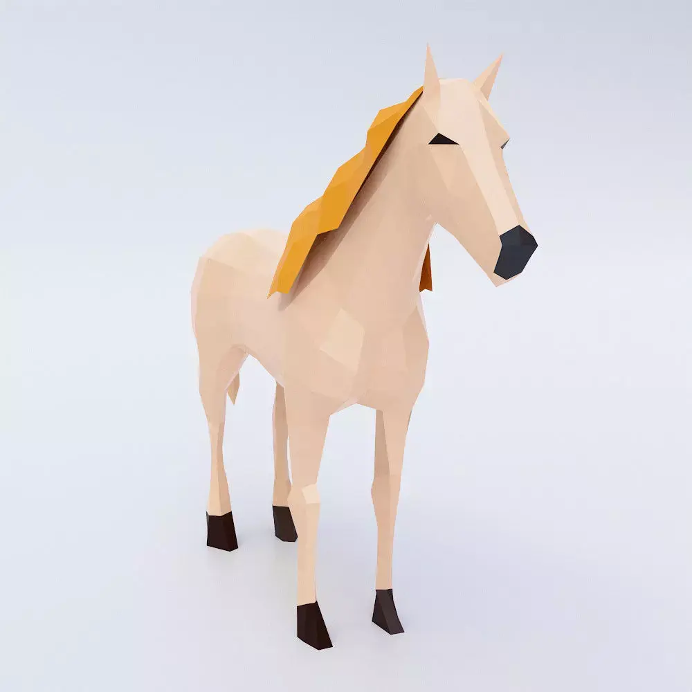 Horse 3d model polygonal Low-poly 3D model purchase
