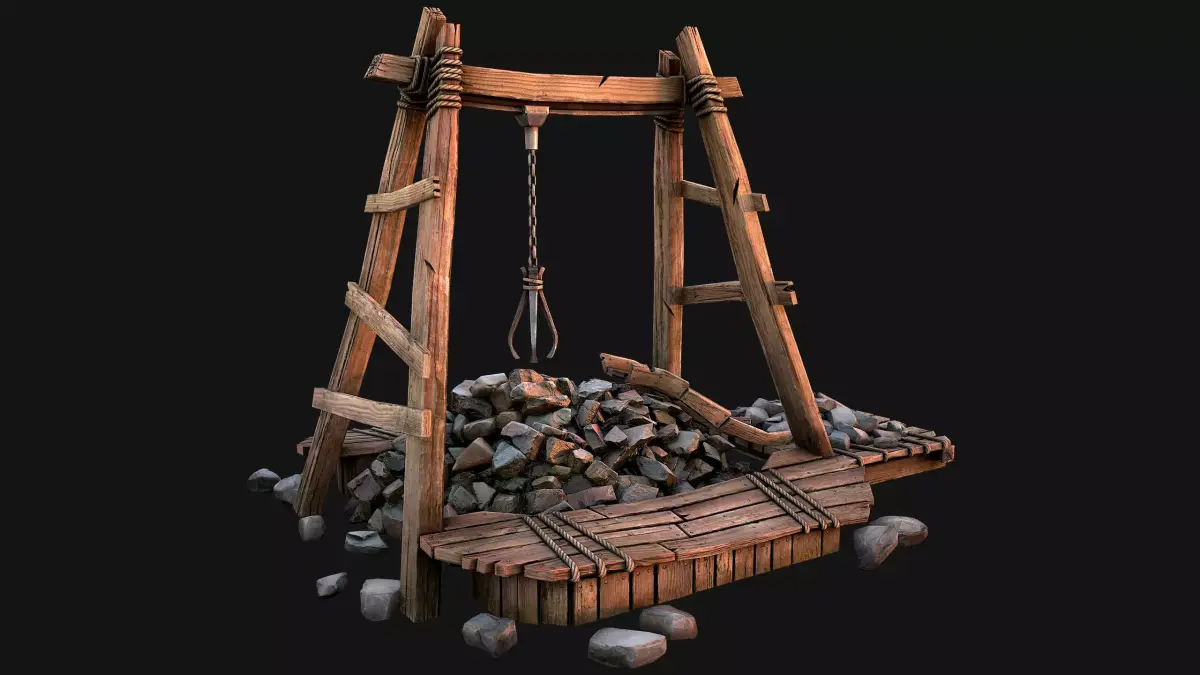 Quarry Stone Rock Mine Low-poly 3D model