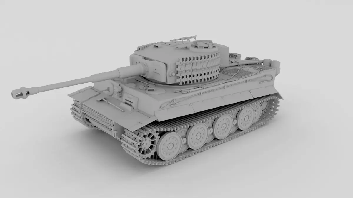 Panzer Tiger Tank Clay 3D model