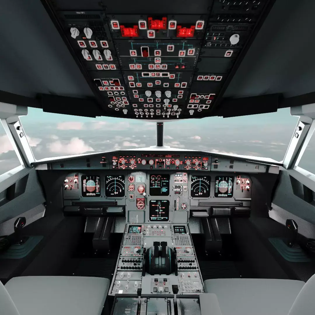 Airbus A320 Airplane Cockpit 3D model