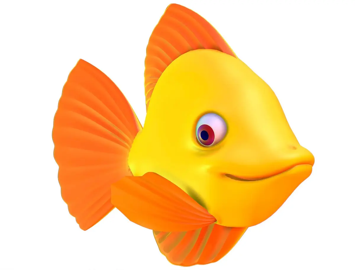Hi-Poly Subdivision 3D Model Gold Fish Low-poly 3D model