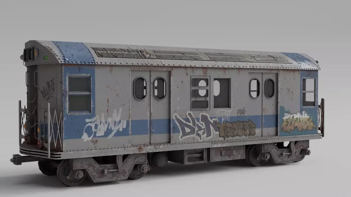 train exterior Low-poly 3D model