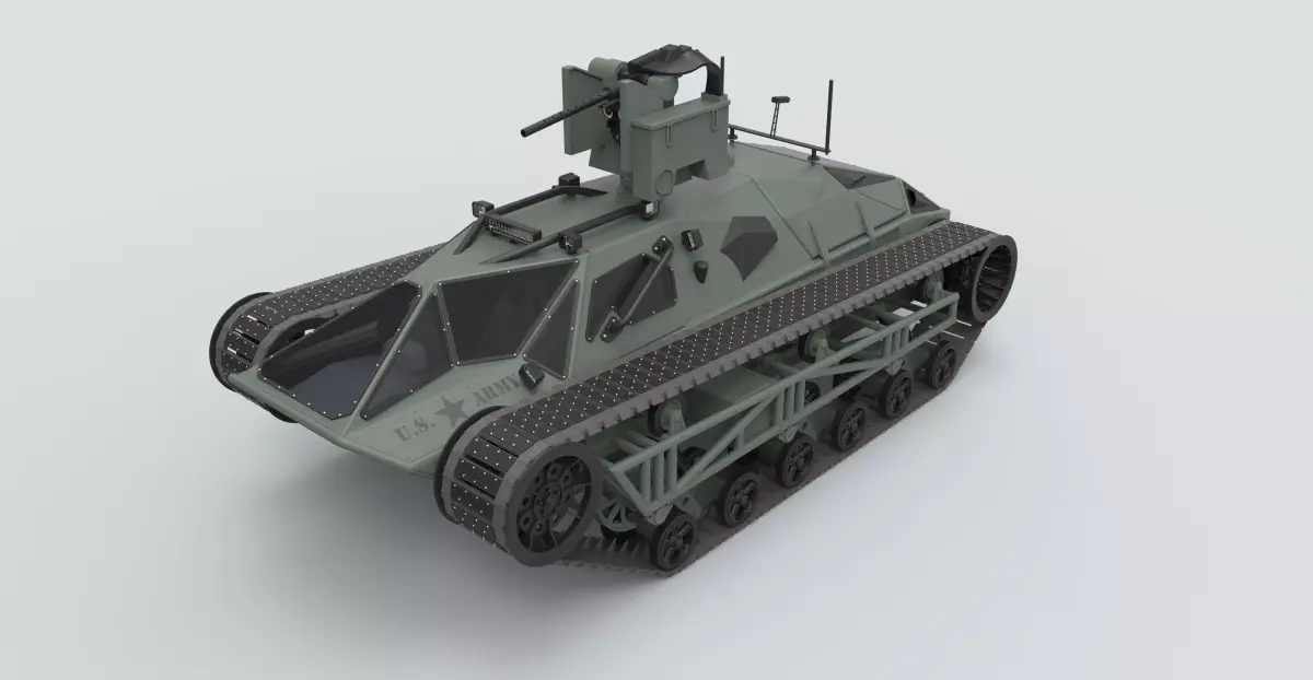 Tracked vehicle from the movie Fast 8 3D model