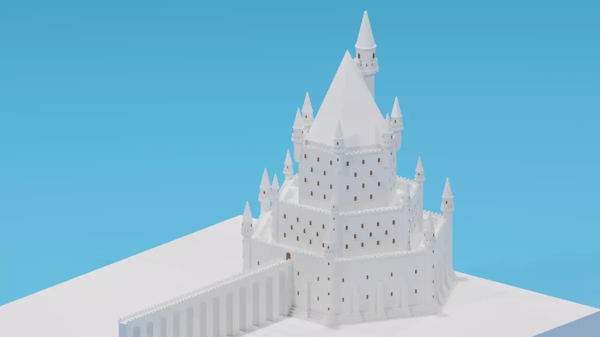 Fantasy Medieval Castle Low-poly 3D model