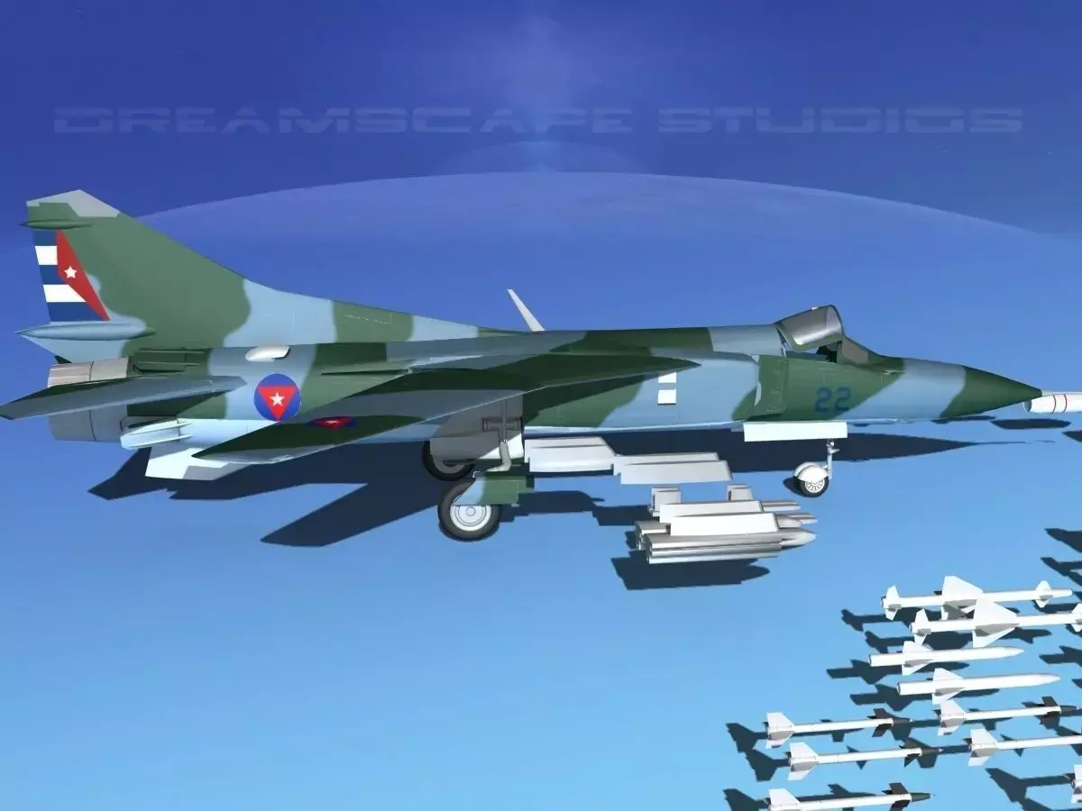 Mig-23 Fighter V26 Cuba 3D model